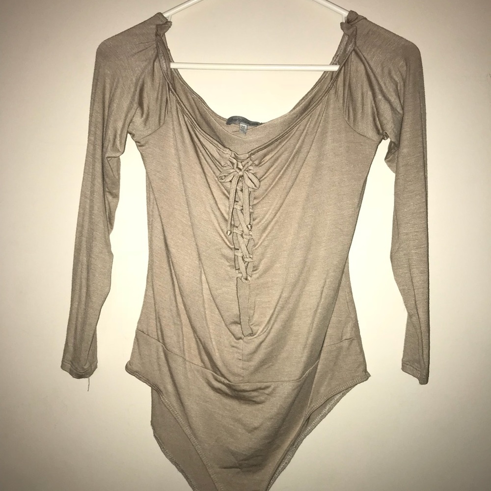Long Sleeve, Crossed Body Suit